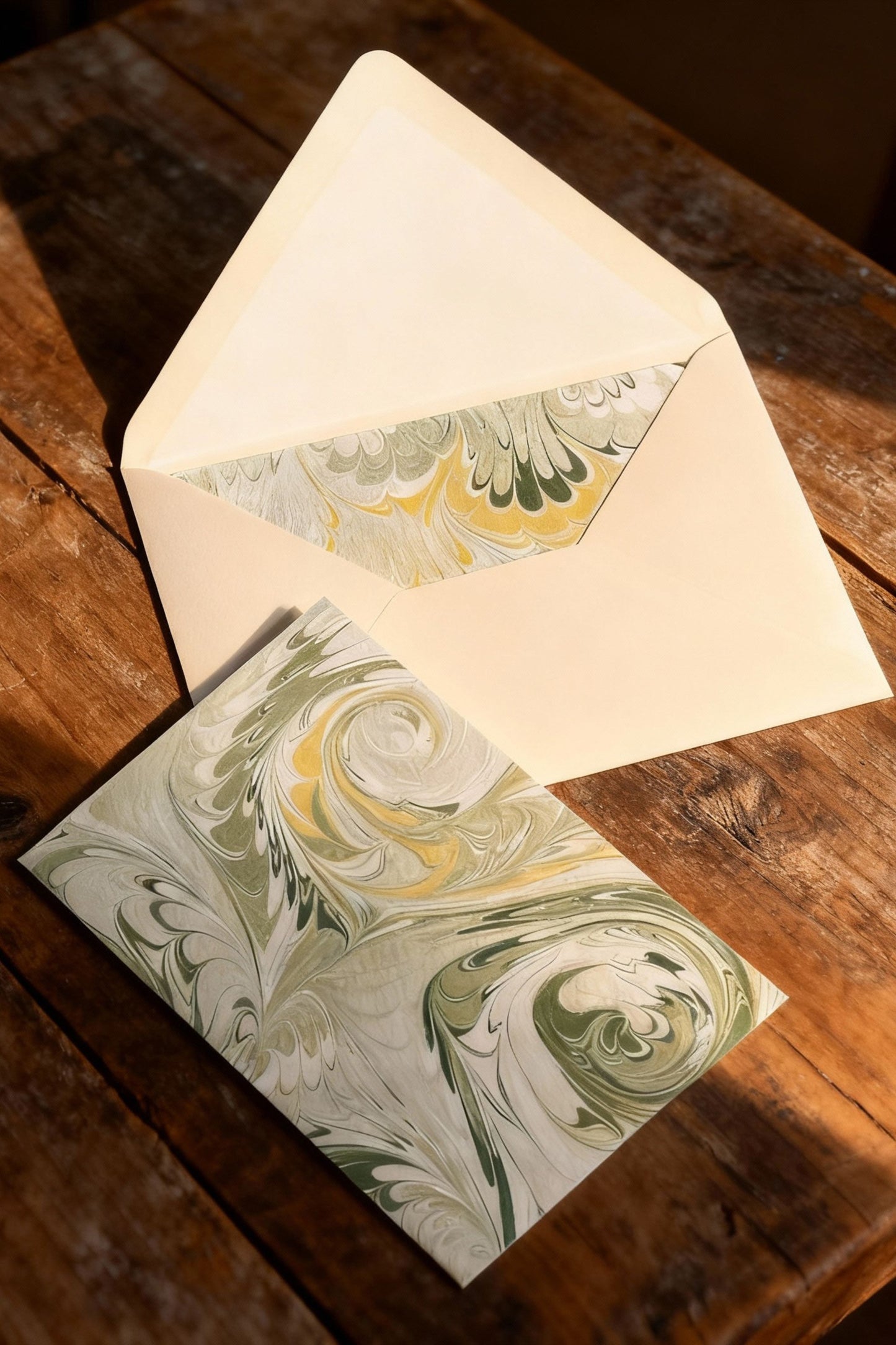 5 Folded Cards - Green